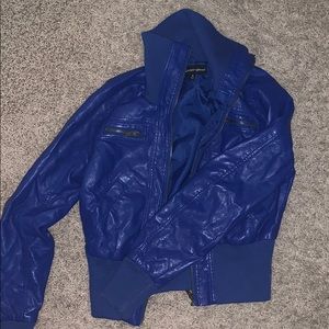 Royal Blue Leather Jacket